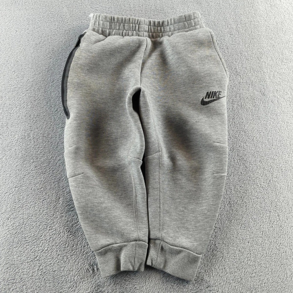 Nike Tech Fleece Pants Boys 4 Gray Jogger Athletic Sweatpants Denim Cotton